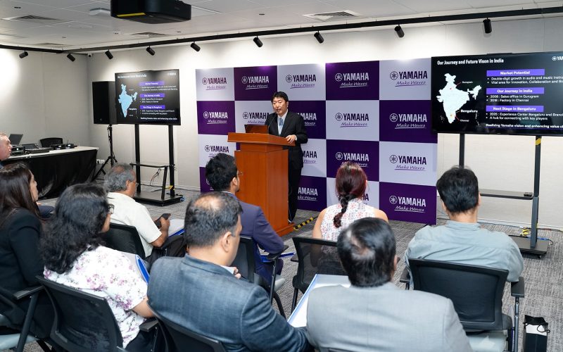 Mr. Taketoshi Yamamoto, Managing Director of Yamaha Music India, sharing his views on the opening of Experience Center in Bengaluru - AV Today