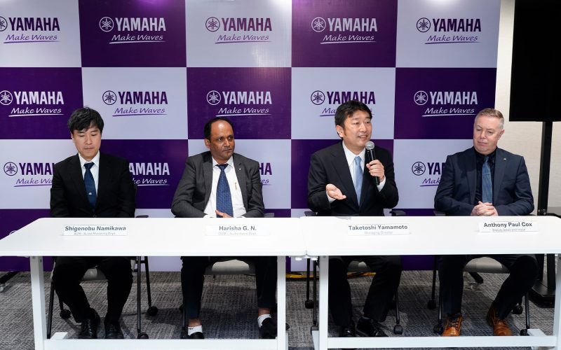 Shigenobu Namikawa, AGM - Audio Marketing Dept., Harisha G. N. DGM - Audio Sales Dept., Taketoshi Yamamoto, MD and Anthony Paul Cox, Depu - AV Today
