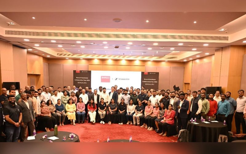 AV and IT professionals at the Sennheiser Barco Collaboration Tour in Bangalore.