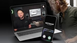 A broadcast engineer completing a free AV-over-IP networking course on a laptop to earn AVIXA CTS Renewal Units.