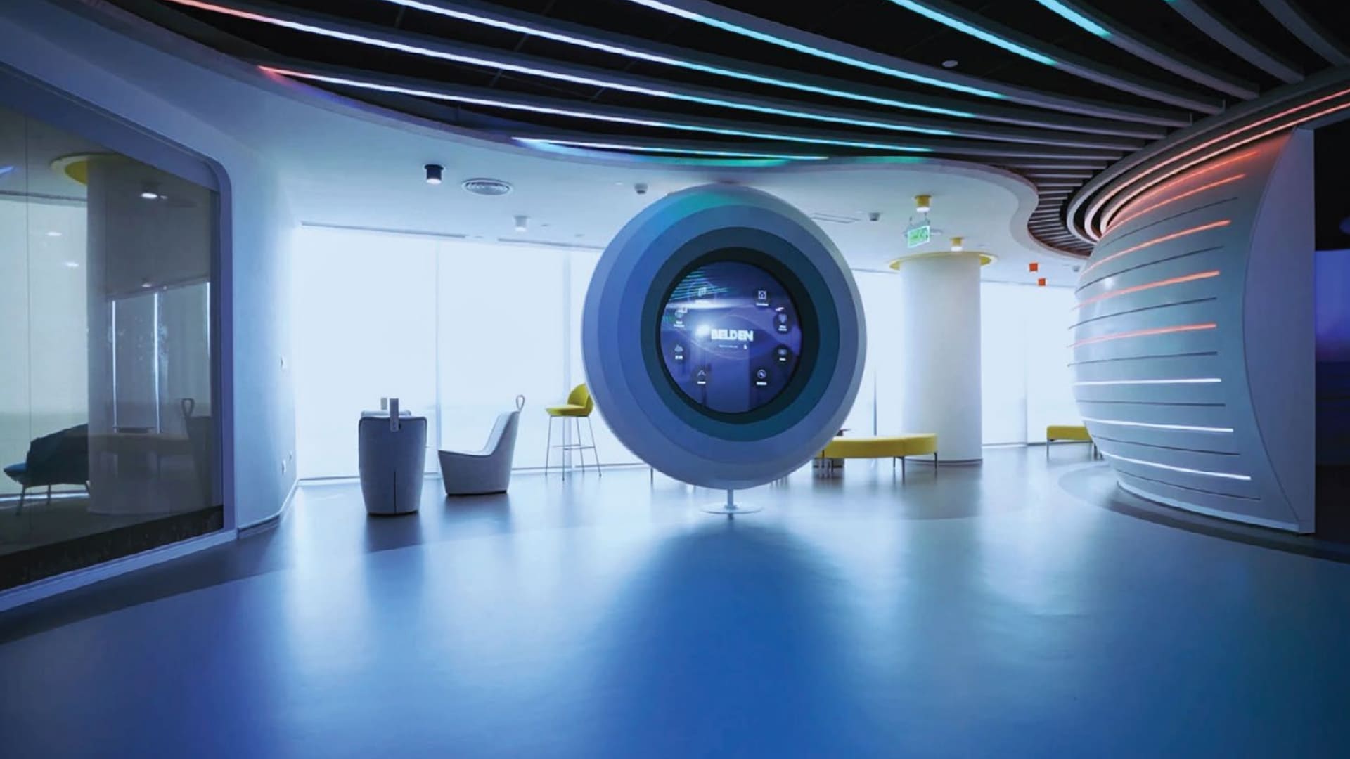 A high-fidelity, full-scale replica of a quantum computer with 3,000 custom components for a technology exhibition.