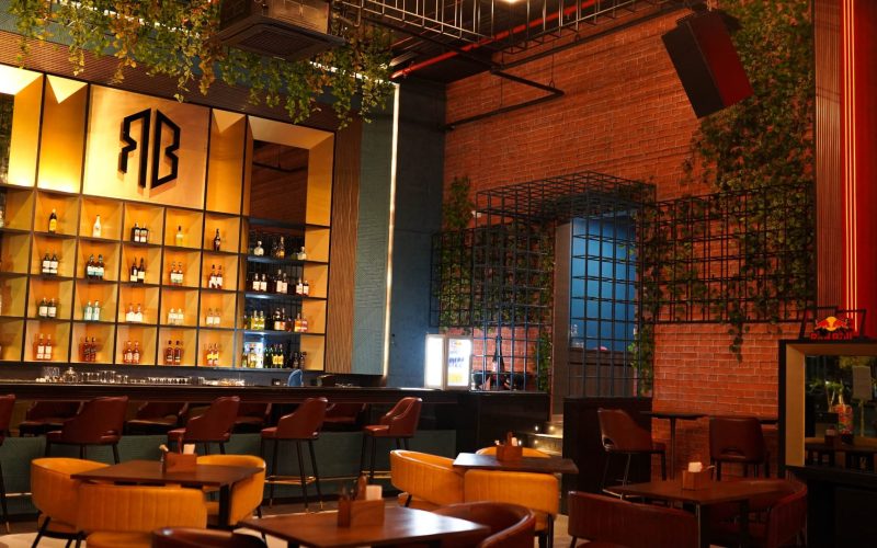 High-energy dance floor at The Revolution Bar Pune featuring d&b audiotechnik 24S loudspeakers and DJ booth.