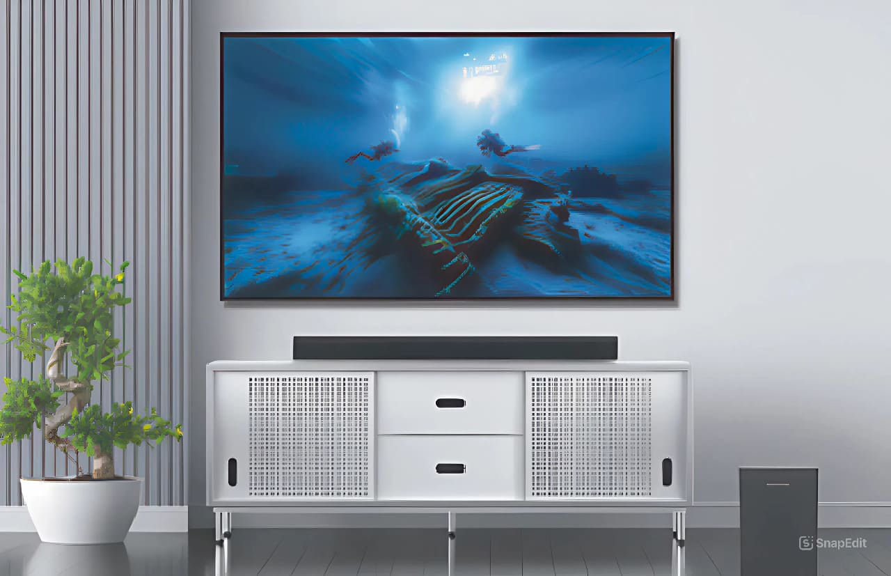 A premium residential home theatre setup in India featuring Sonodyne’s architectural speakers and Dolby Atmos integration.