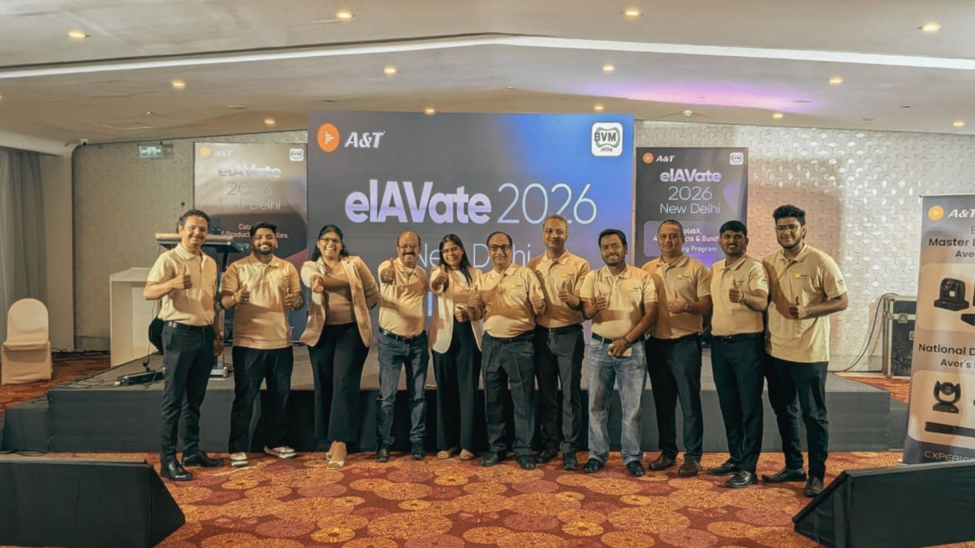 Live demonstration of voice-activated multi-camera switching solution at A&T elAVate event.