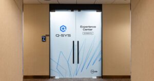 Reception area at the Q-SYS Beijing Experience Center