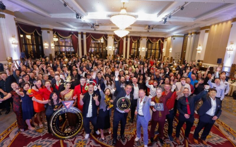 VEGA leadership celebrating the company's 40th anniversary during the gala dinner at The Athenee Hotel in Bangkok.