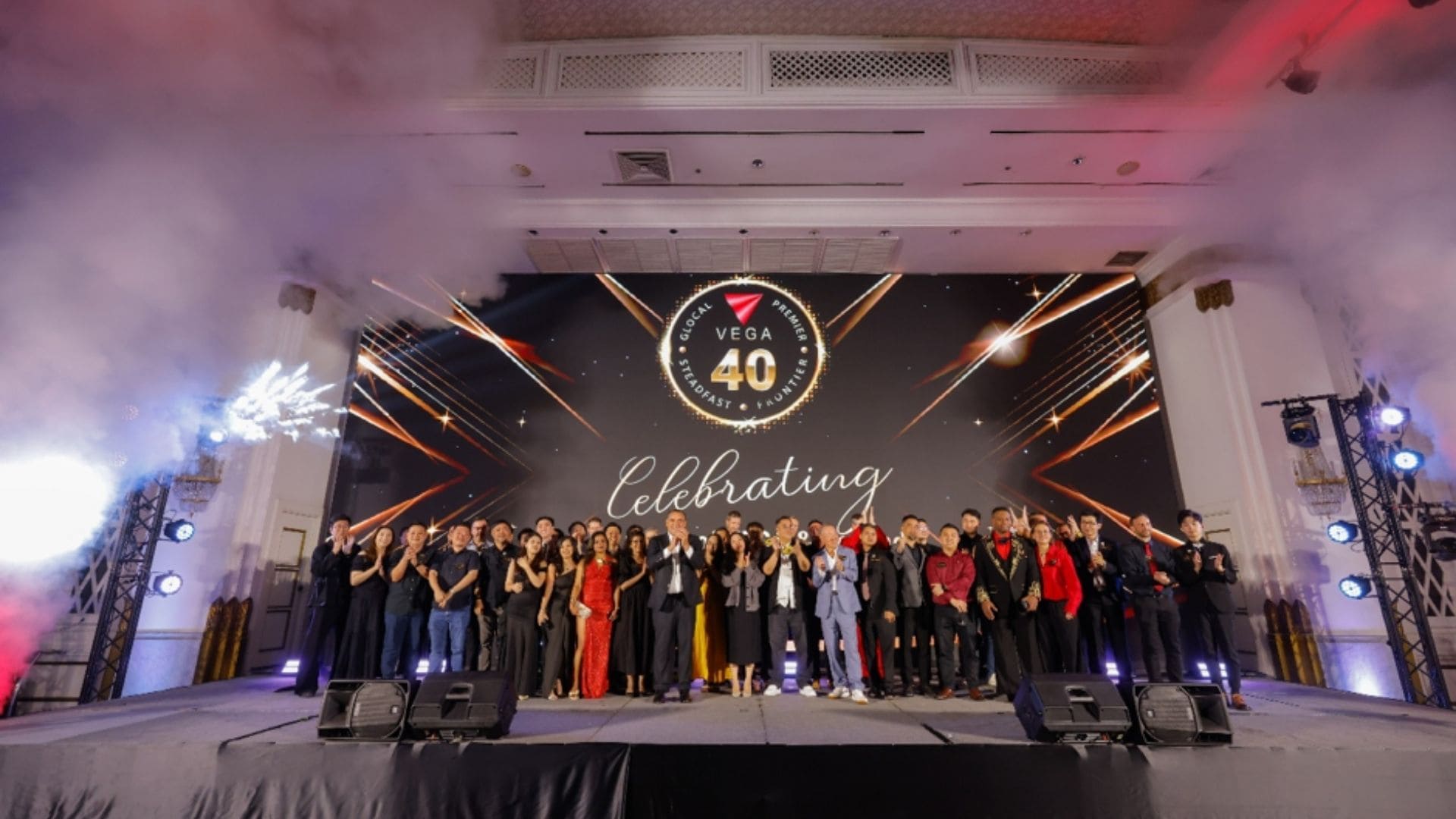 VEGA CEO Steve Medeiros delivering the keynote speech during the company's 40th anniversary celebration in Bangkok.