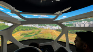 6-DOF helicopter motion simulator at Signature Global sales gallery