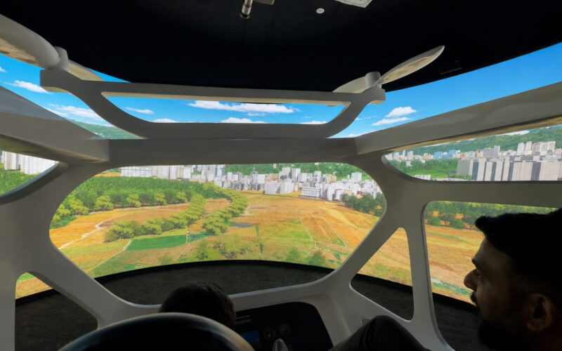 6-DOF helicopter motion simulator at Signature Global sales gallery