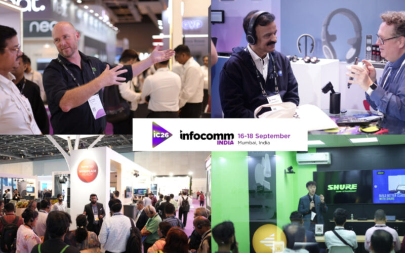 Pro AV buyers exploring technologies at InfoComm India 2026
