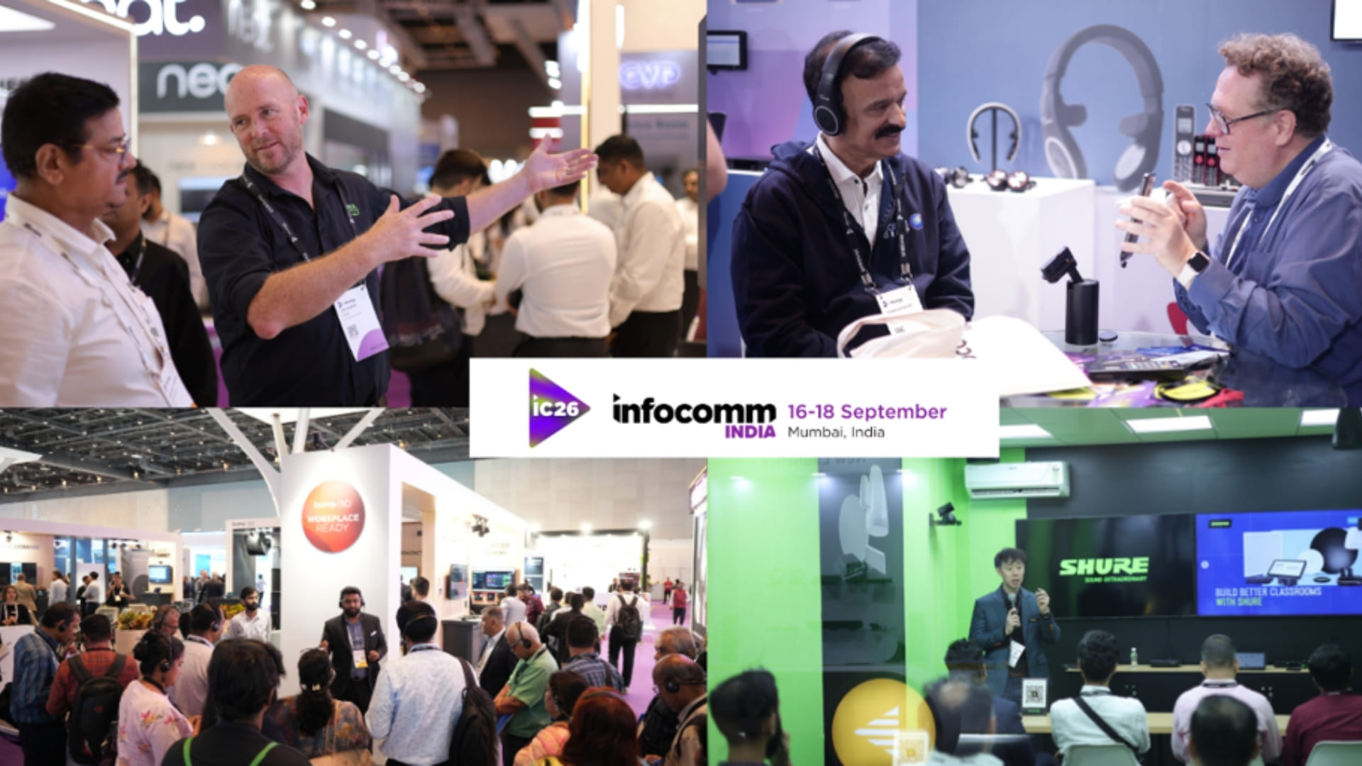 Pro AV buyers exploring technologies at InfoComm India 2026
