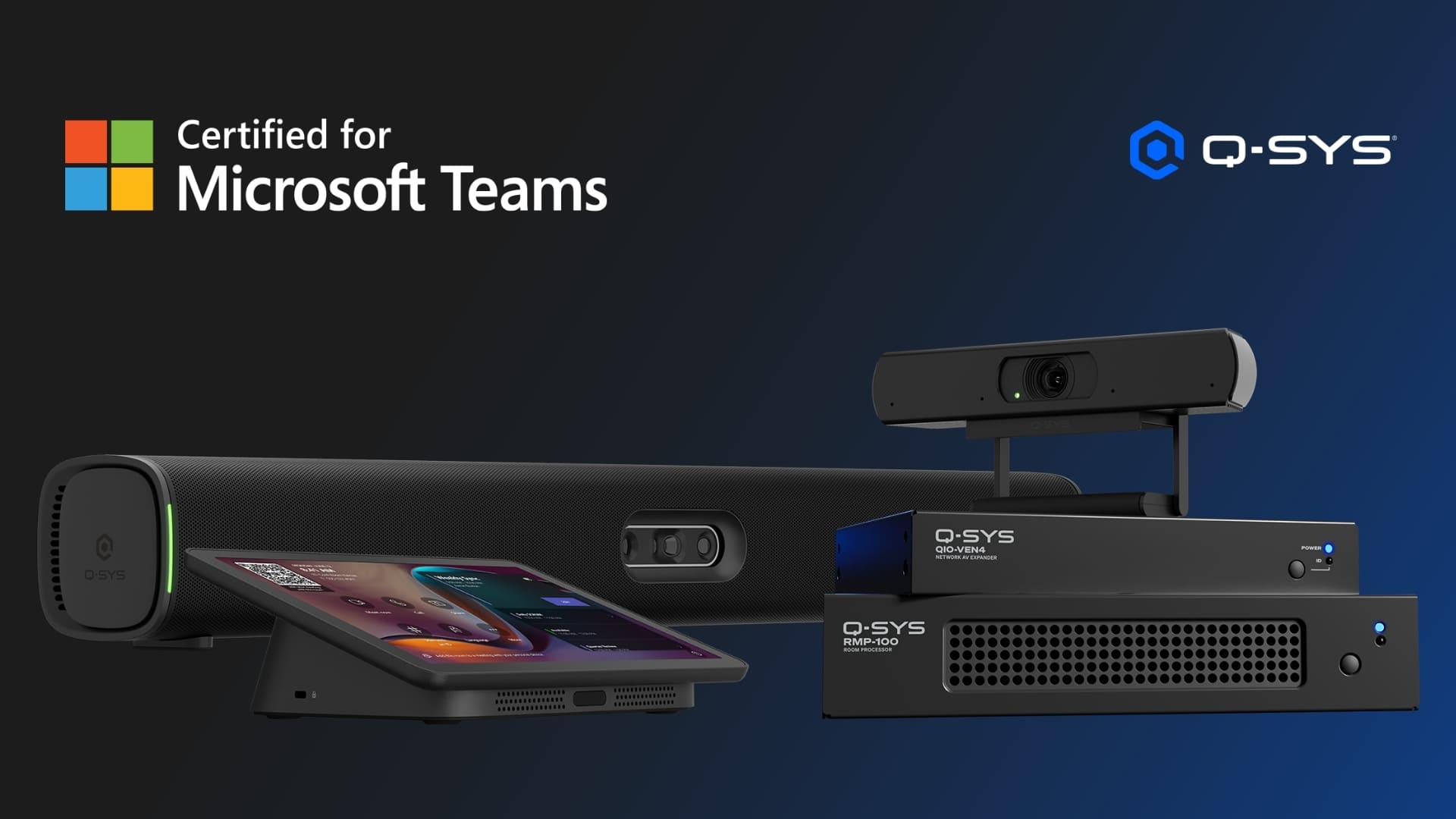 Q-SYS RoomSuite Collaboration Bar certified for Microsoft Teams